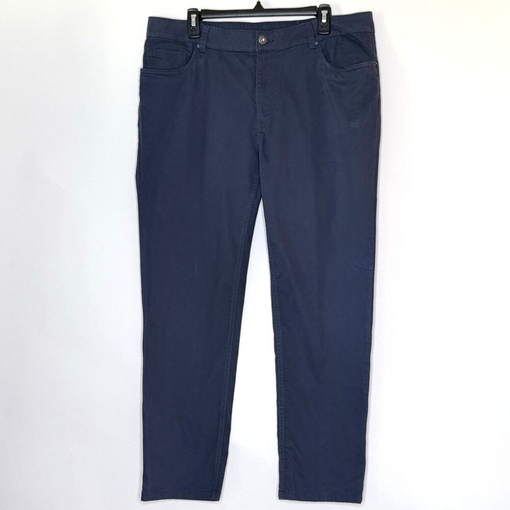 GEORGE  Premium Pants Men's 38x29 Measured Blue 5-Pocket Flat Front Straight Leg